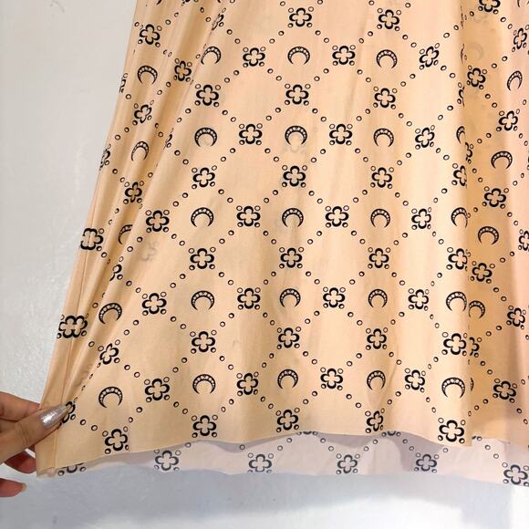 MARINE SERRE Crescent Second Skin Printed Long Sleeve Turtleneck In Tan Size XL - Picture 5 of 11